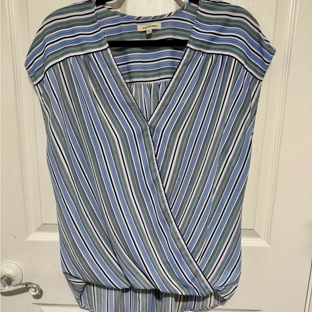 Max Studio deep V wrap-style blouse